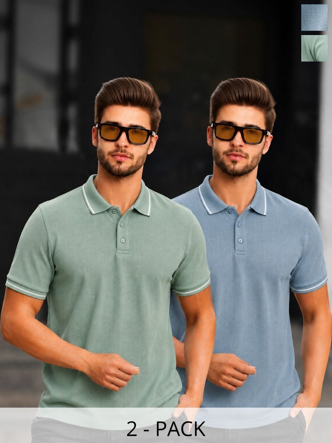 MACK JONNEY Men 2 Polo Collar T-shirt