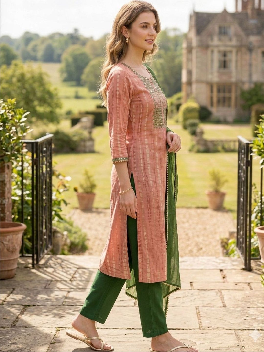 Silakaari Embroidered Pure Cotton Unstitched Dress Material