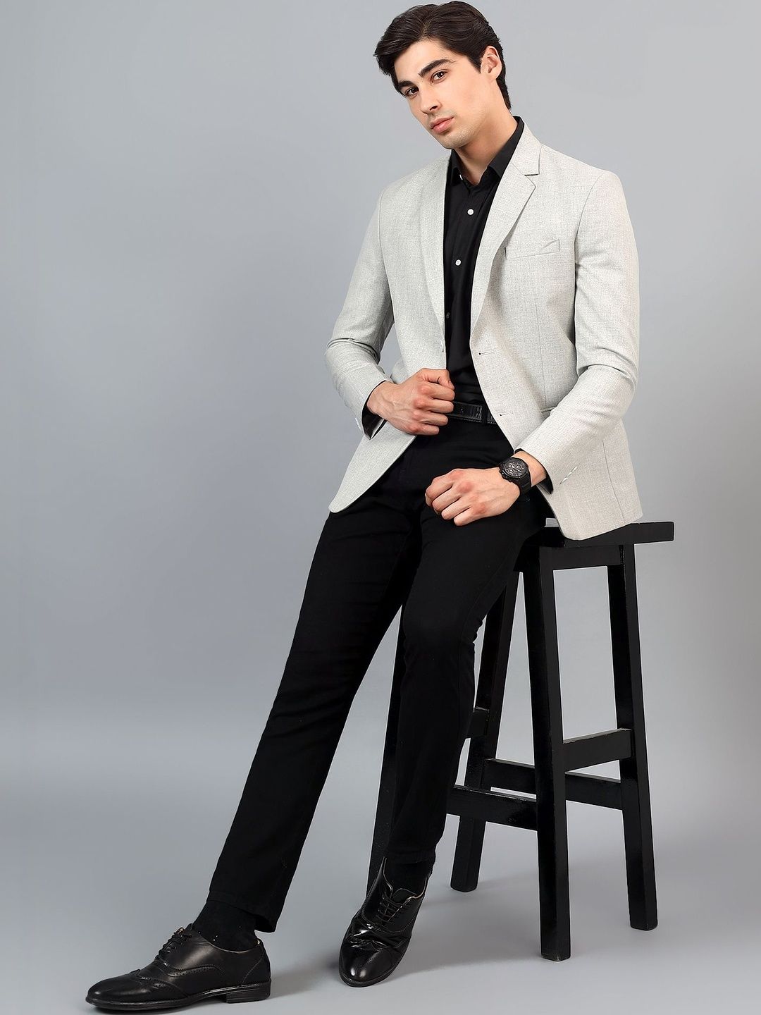 Rb rajniti Blazer Notched Lapel Single-Breasted Tailored Fit Blazers