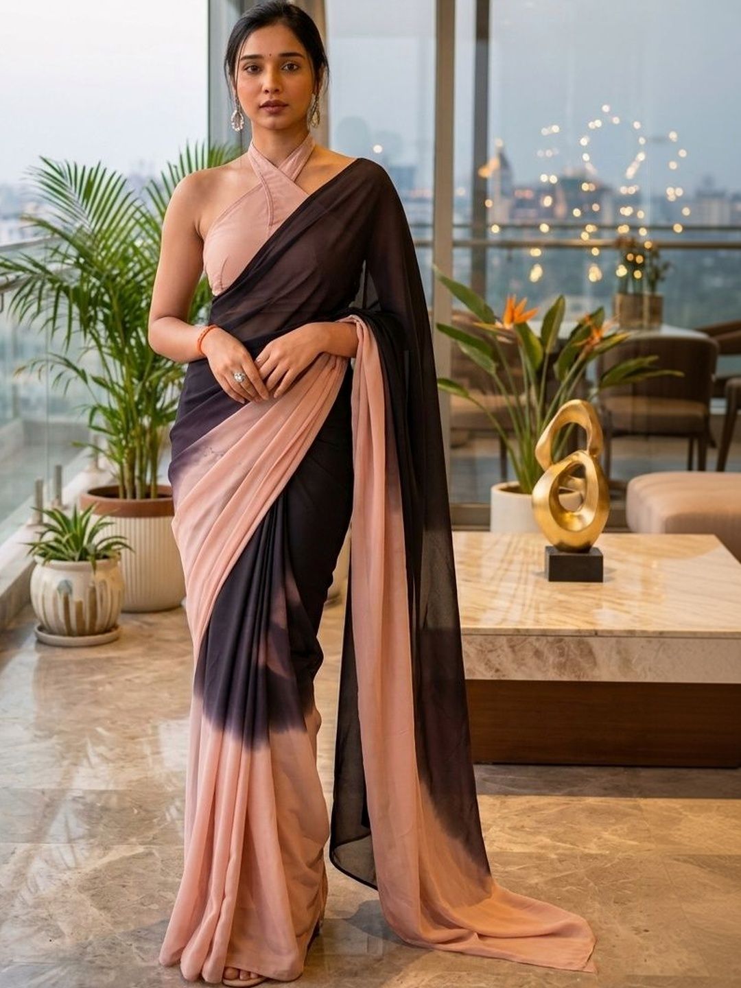 Dinesh Ethnic Traditional Wear Dinesh Ethnic Traditional Wear Ombre Pure Georgette Saree