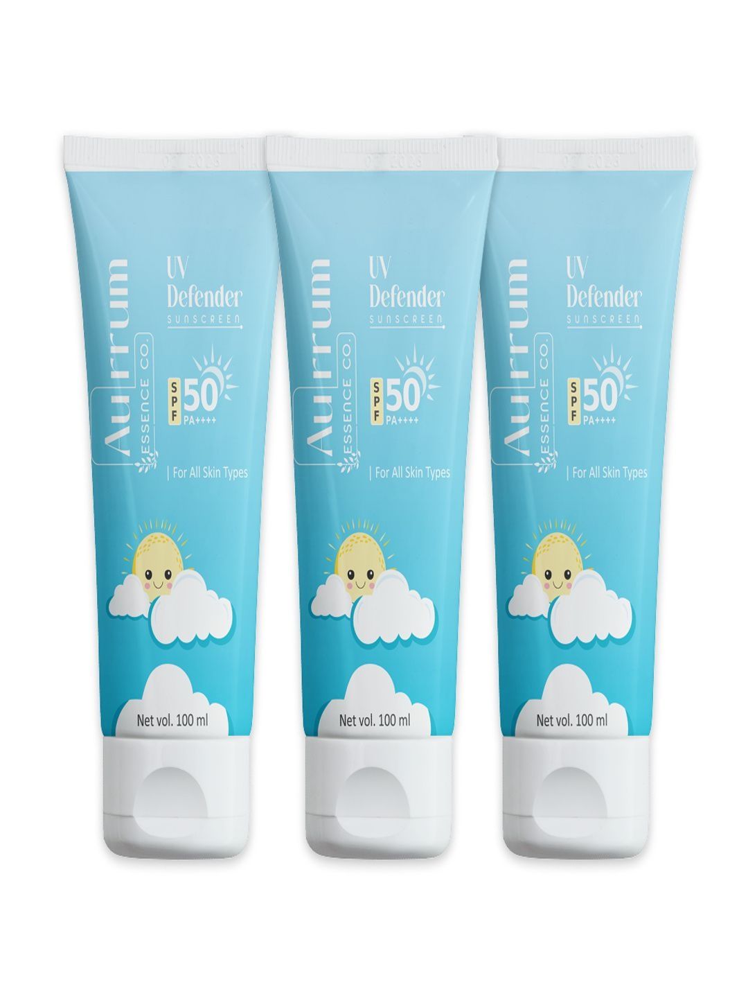 Aurrum Essence Co Aurrum Essence Co Set Of 3 SPF 50 PA +++ UV Defender Sunscreen - 100 ml Each