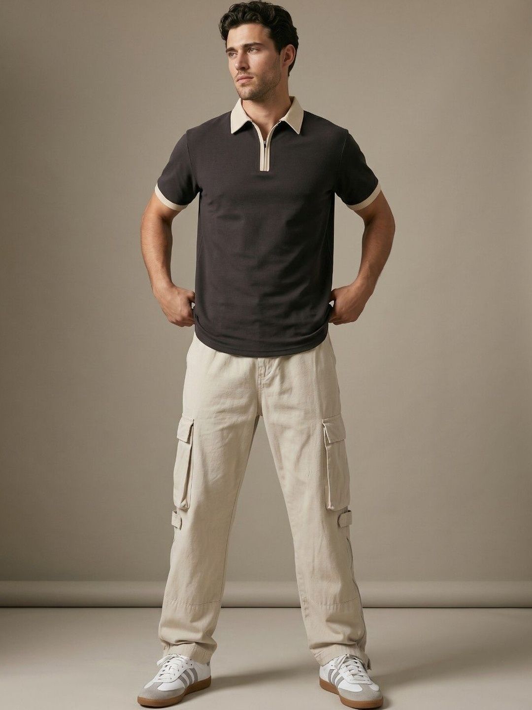 glitchez Men's Polo Collar Regular Fit T-shirt