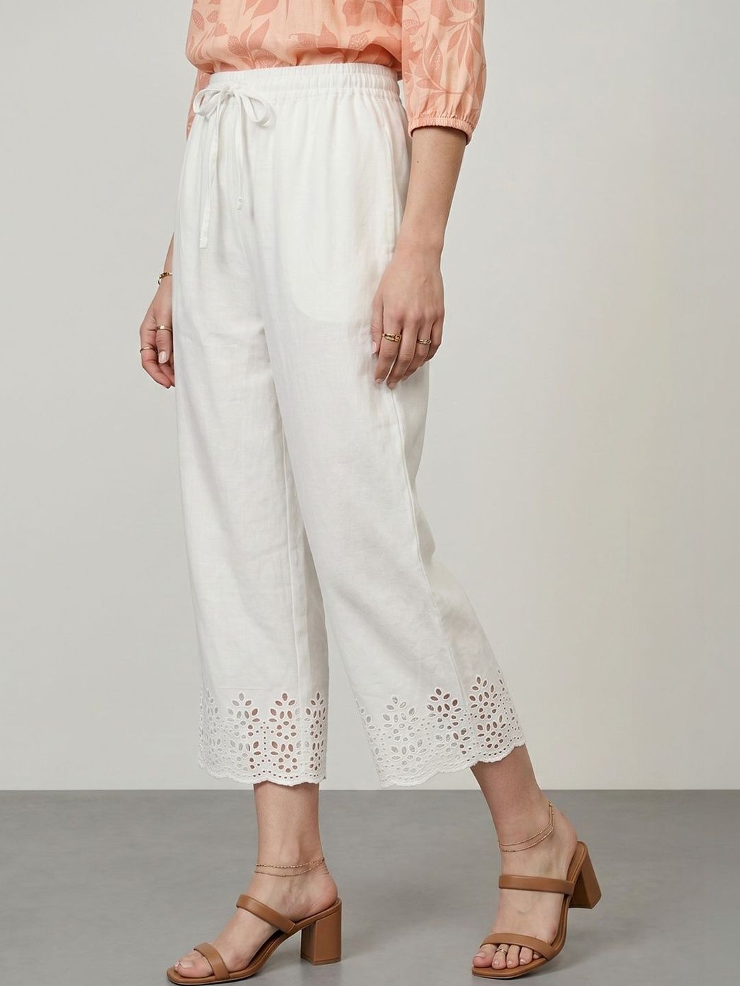max Women Embellished Cropped Palazzos