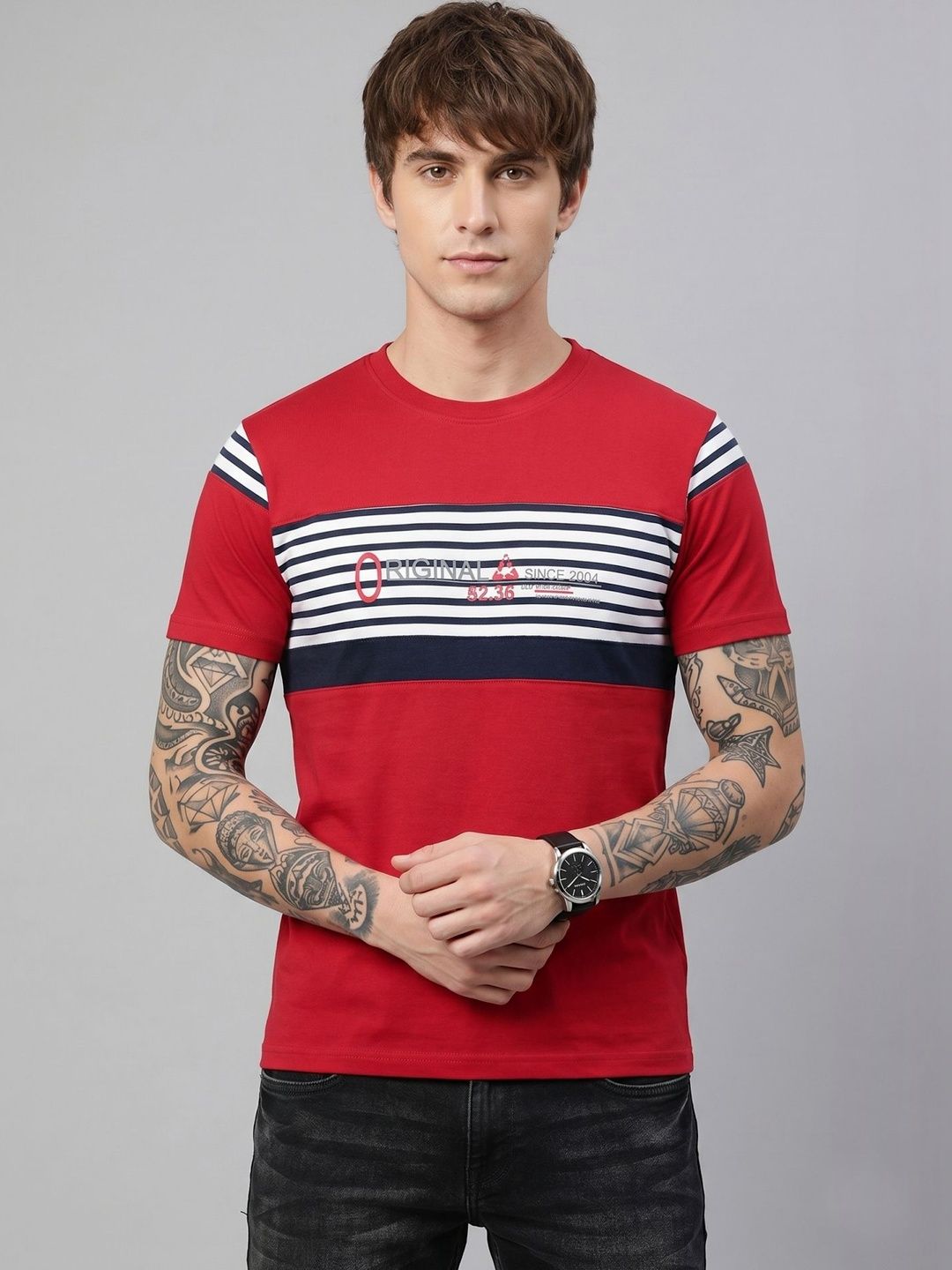 SANDPIPER Men Striped T-shirt