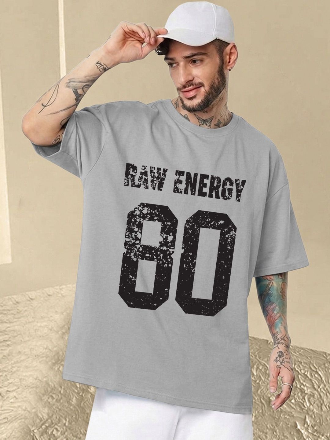THE BEETEL HOUSE Men Typography Printed Drop-Shoulder Sleeves T-shirt