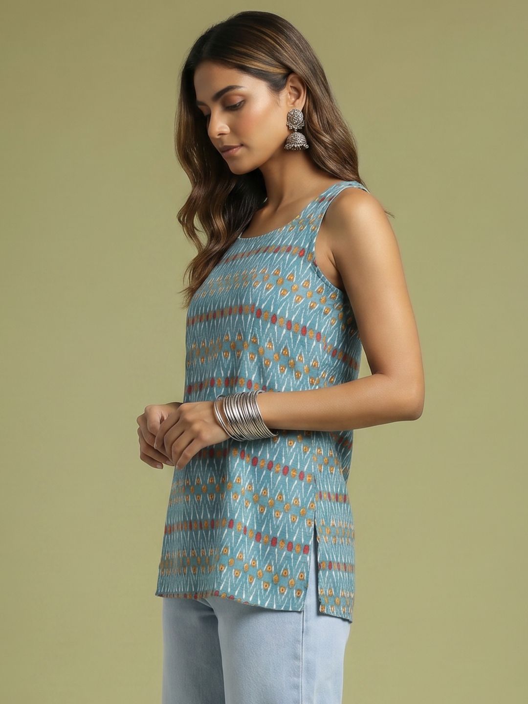 Anouk Abstract Printed Pure Cotton Straight Kurti