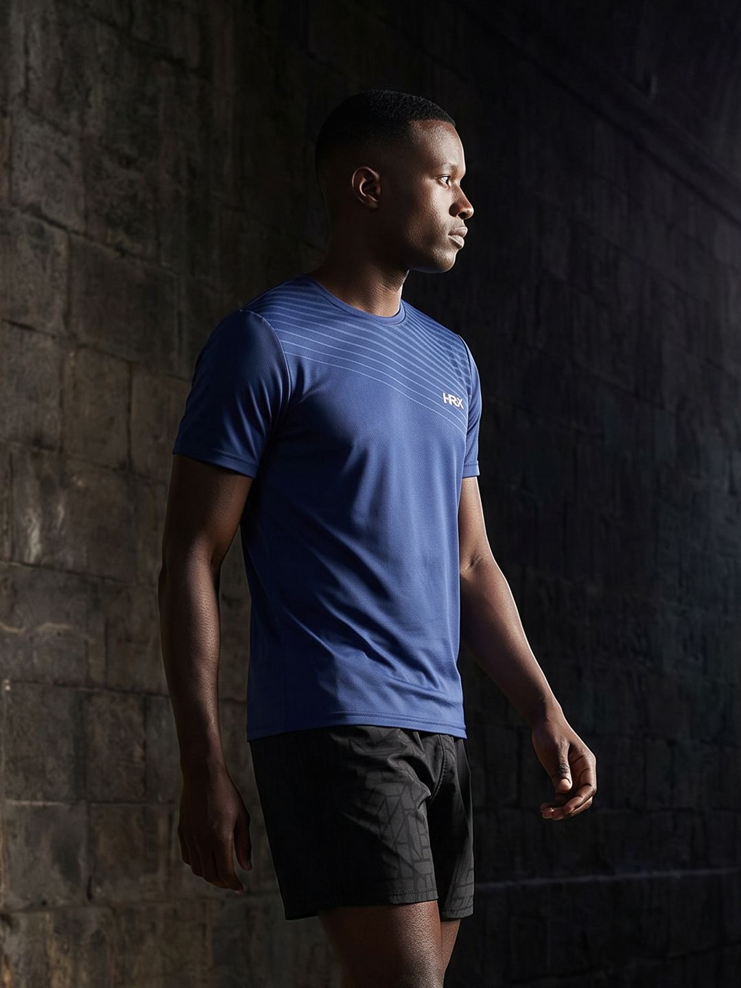 HRX by Hrithik Roshan Striped Rapid-Dry Training T-shirt