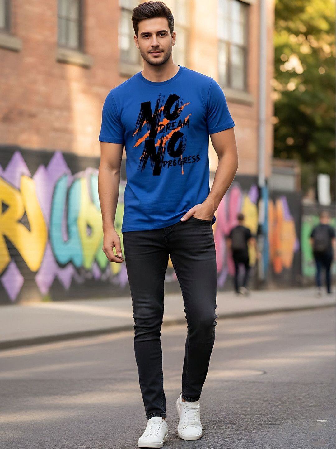 SYMBLANCE Men Typography Printed T-shirt