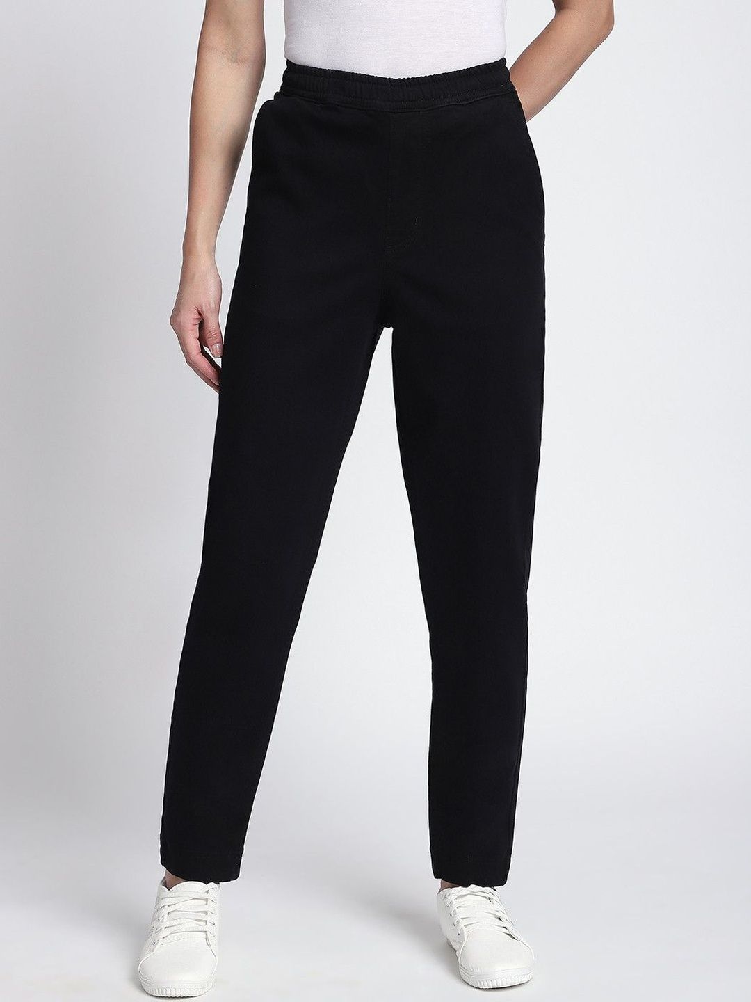 R&B Women Slim Fit High-Rise Trousers