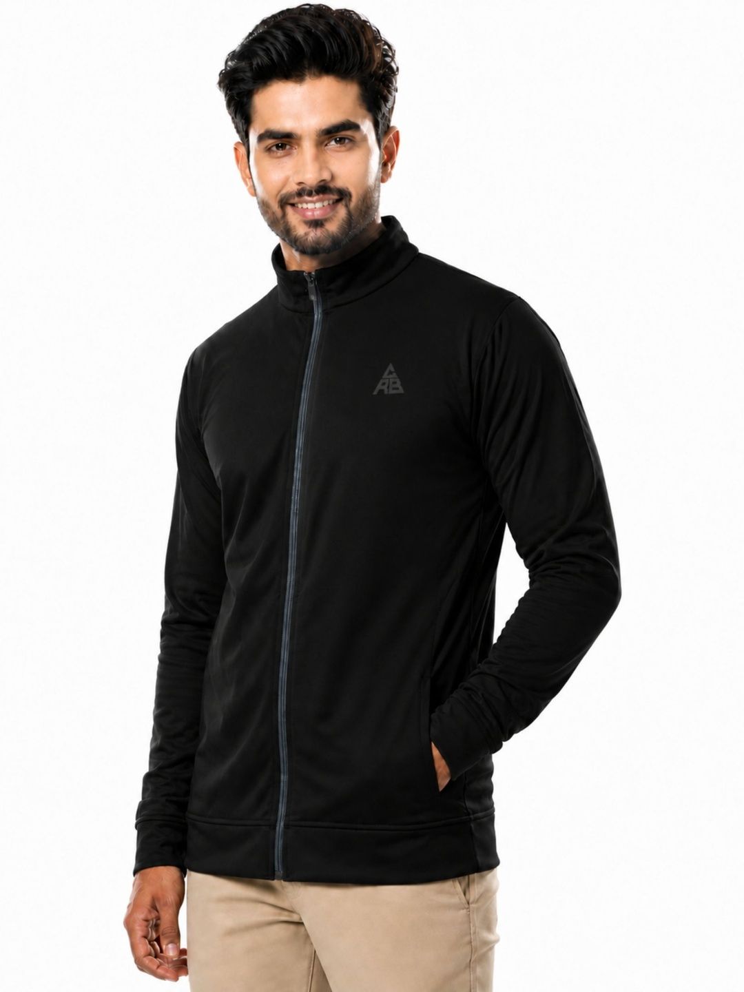 CARABA Men Brand Logo Lightweight Training or Gym Sporty Jacket