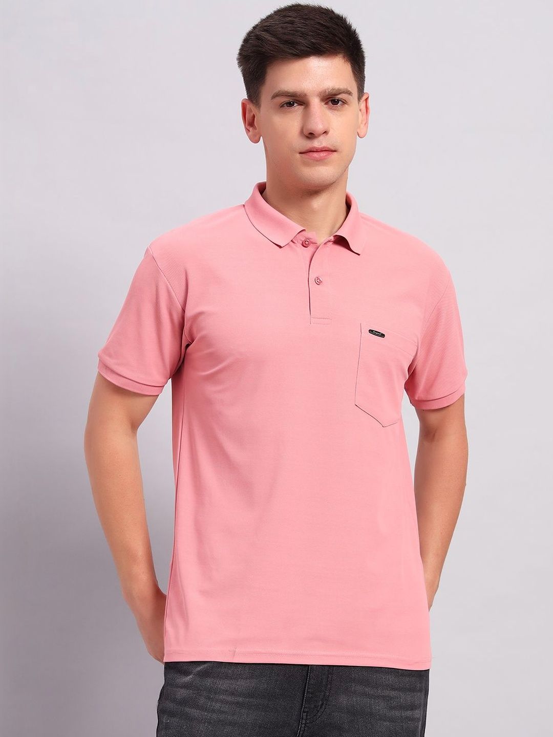 Resilience Pink Polo Collar Regular Fit T-shirt