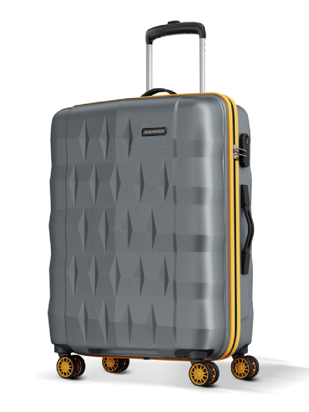 Aristocrat Comet Grey Medium Hard Luggage 66cm Check-in Trolley Bag With Smooth 8-Wheel