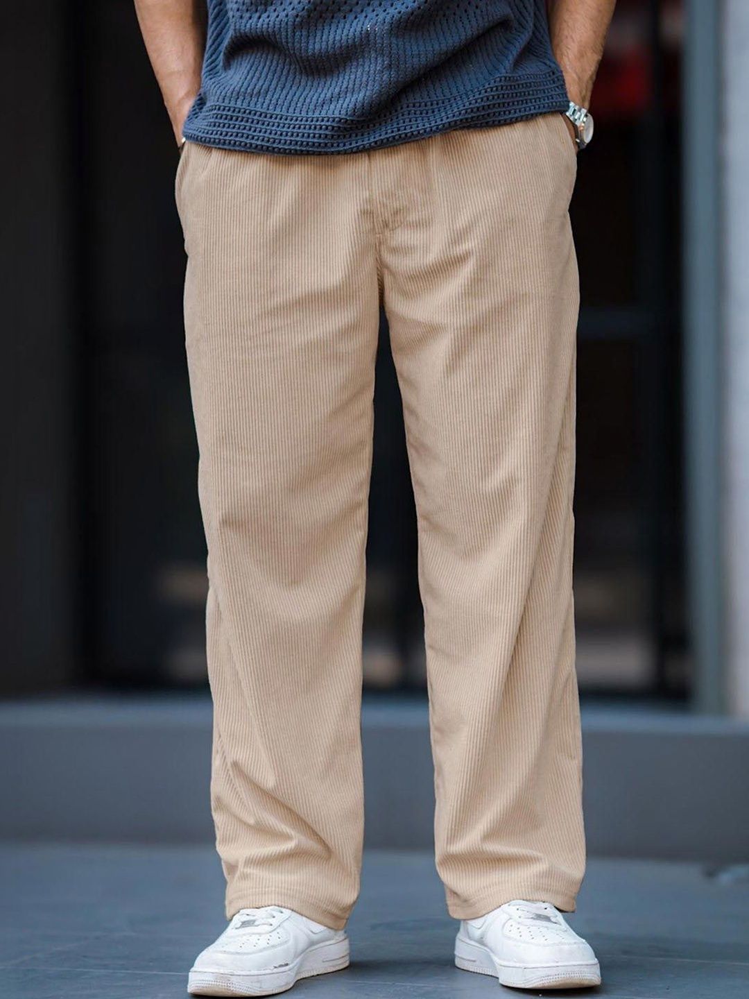 SZN Men Regular Fit Textured Track Pants
