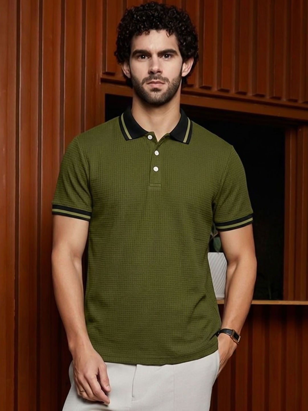 THE BEETEL HOUSE Men Polo Collar Pockets T-shirt