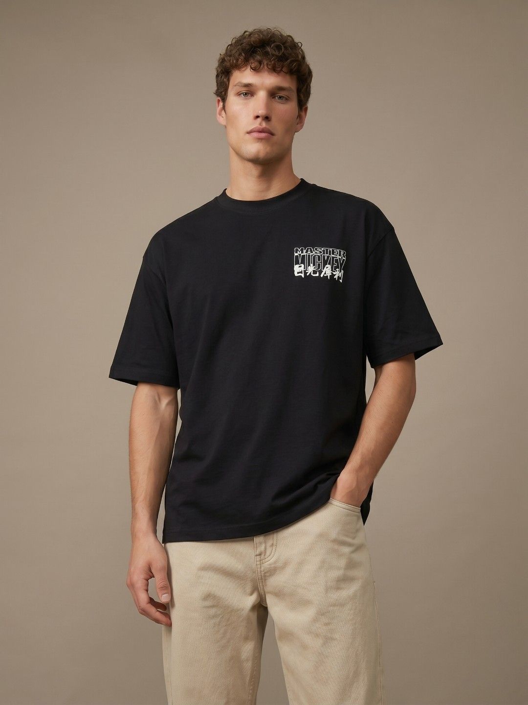 glitchez Master Mickey Graphic Oversized Fit T-shirt
