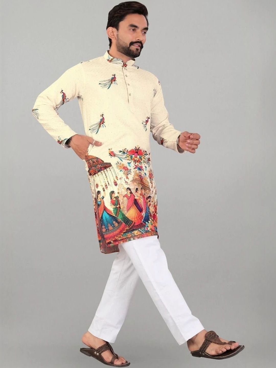 KURTA WALLAH Men Ethnic Motifs Printed Kurta