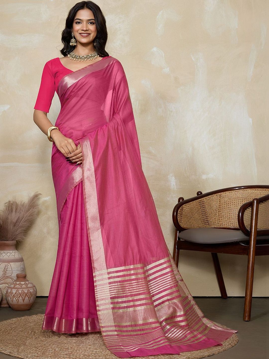 Sangria Sangria Woven Design Sarees