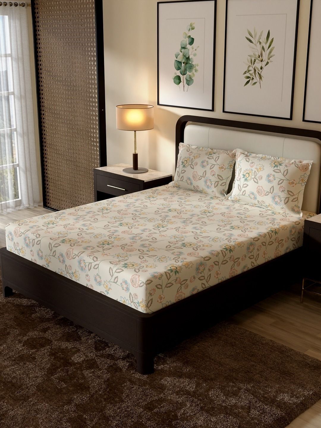Portico New York Signature Portico New York Signature Elegance 104 TC Cotton Super King Bedsheet With 2 Pillow Covers
