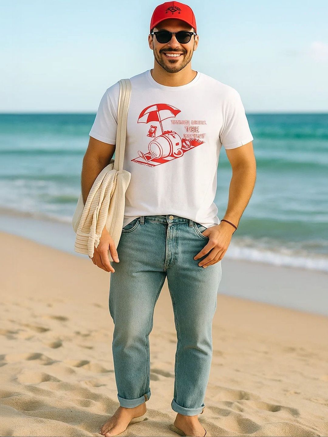 Big Hello - The Plus Life Men Printed Organic Cotton T-shirt