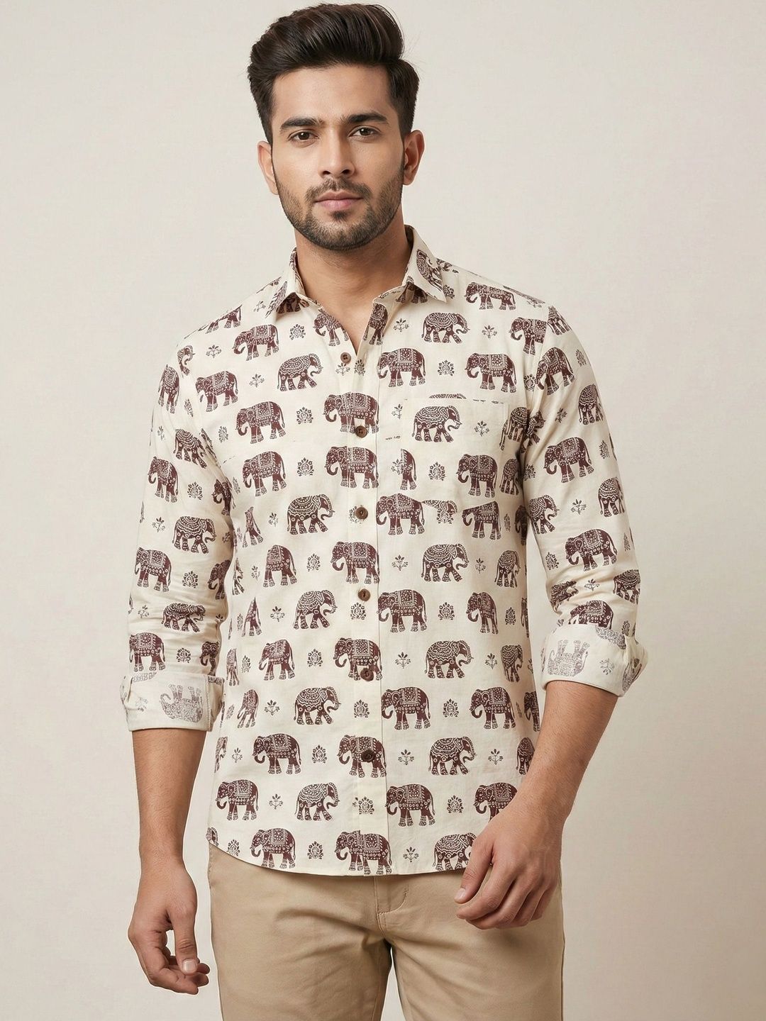 BURRSHAT Men Comfort Printed Casual Shirt