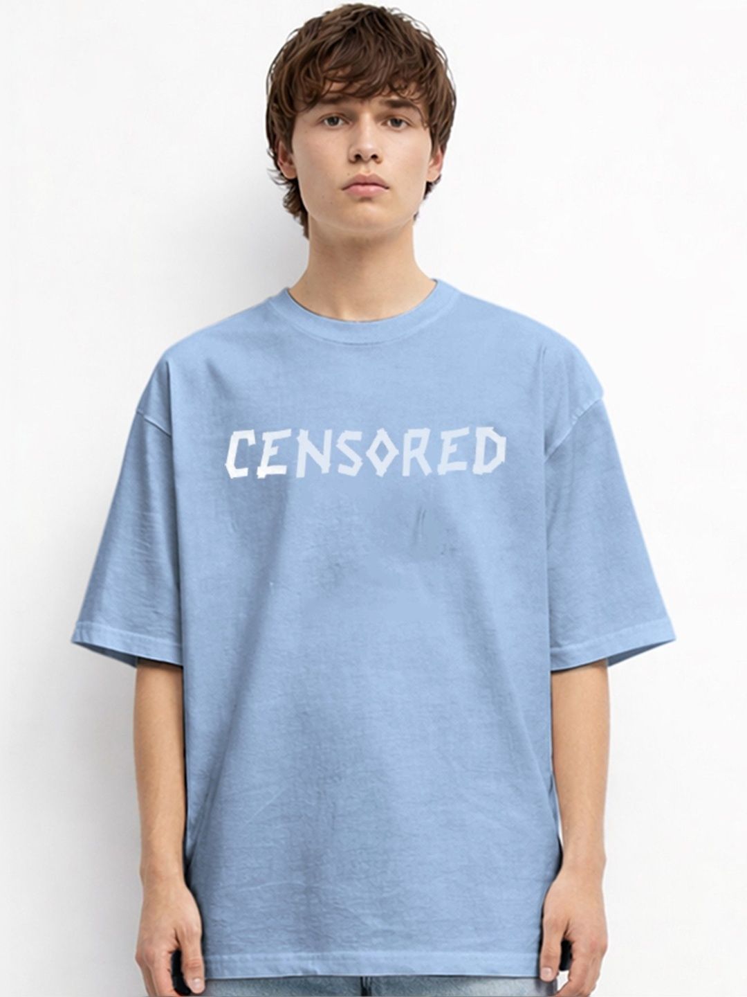 The Roadster Lifestyle Co. Printed Organic Cotton Round Neck Oversized Tshirt