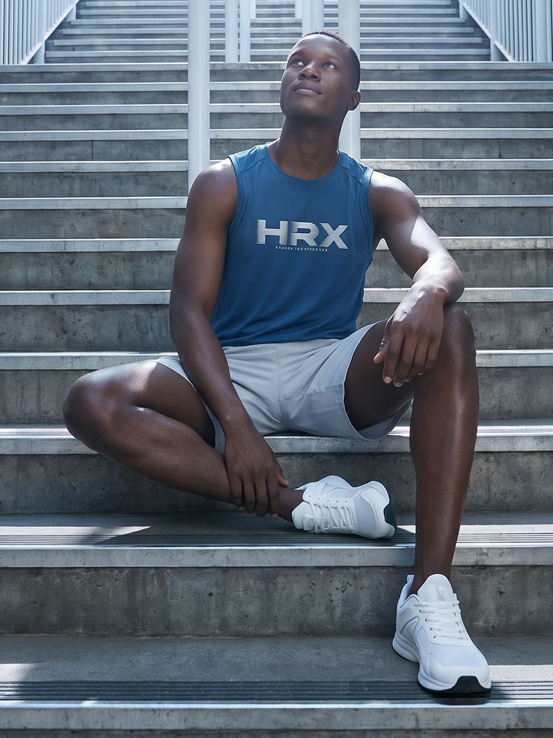 HRX by Hrithik Roshan Brand Logo Printed Rapid Dry Training T-shirt