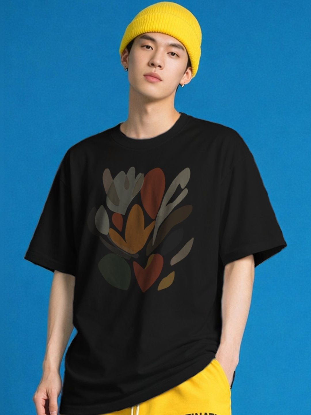 The Roadster Lifestyle Co. Graphic Printed Organic Cotton Round Neck Oversized T-shirt