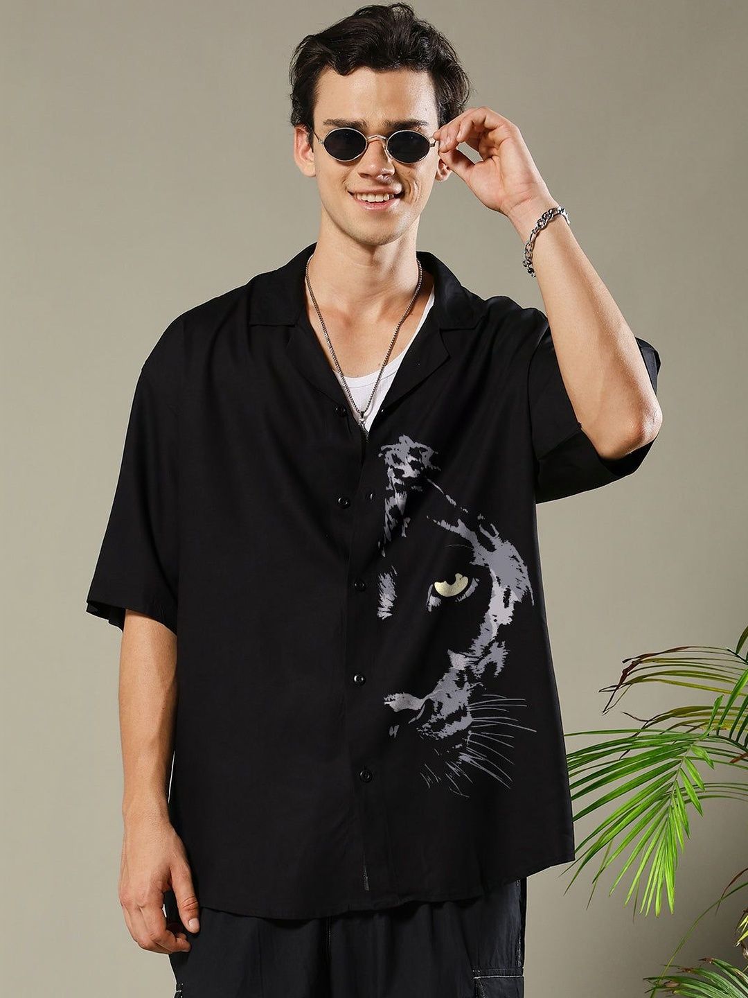 PRONK Men Original Animal Printed Casual Shirt