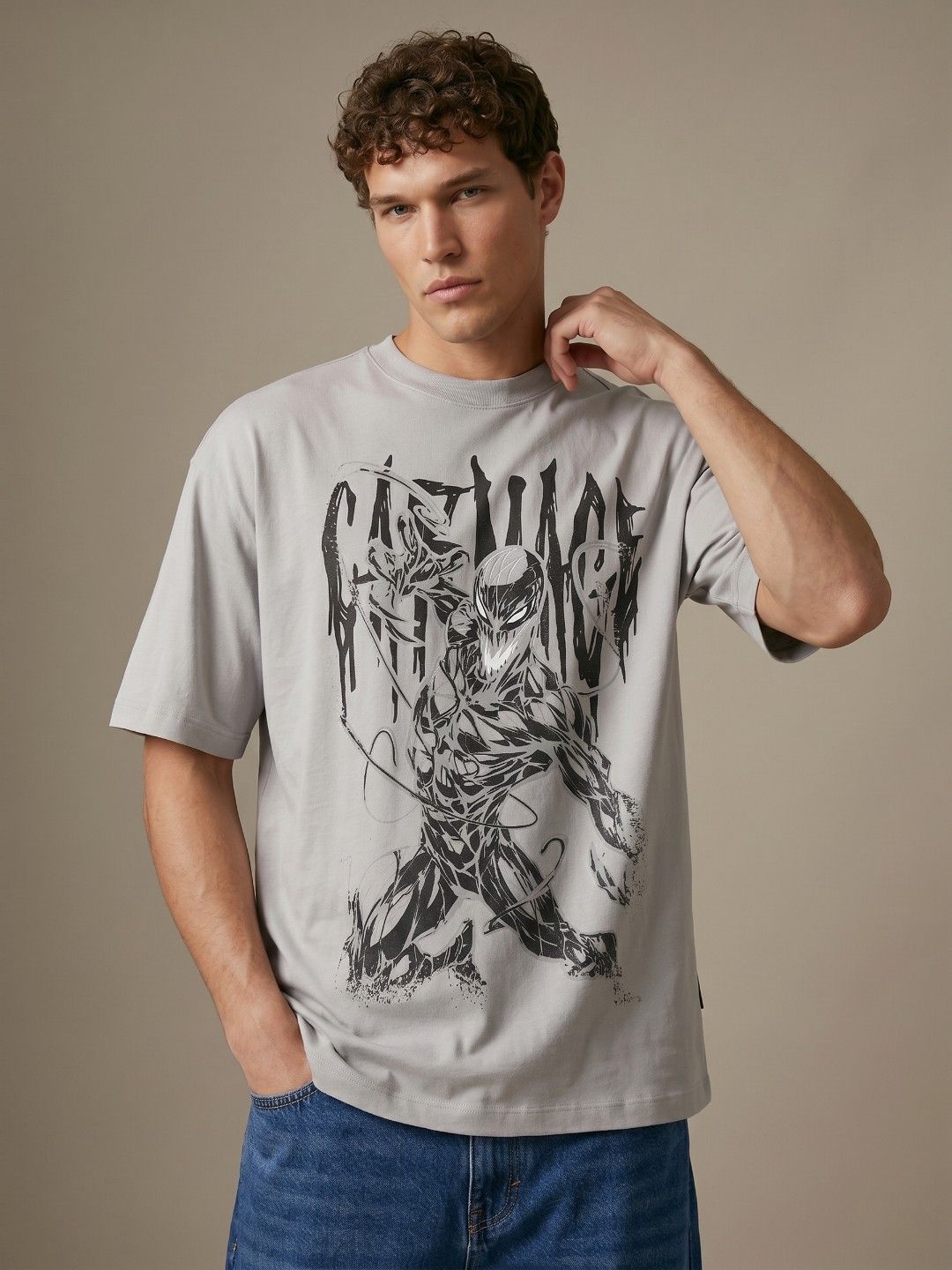 glitchez Venom Graphic Printed Oversized Fit T-shirt