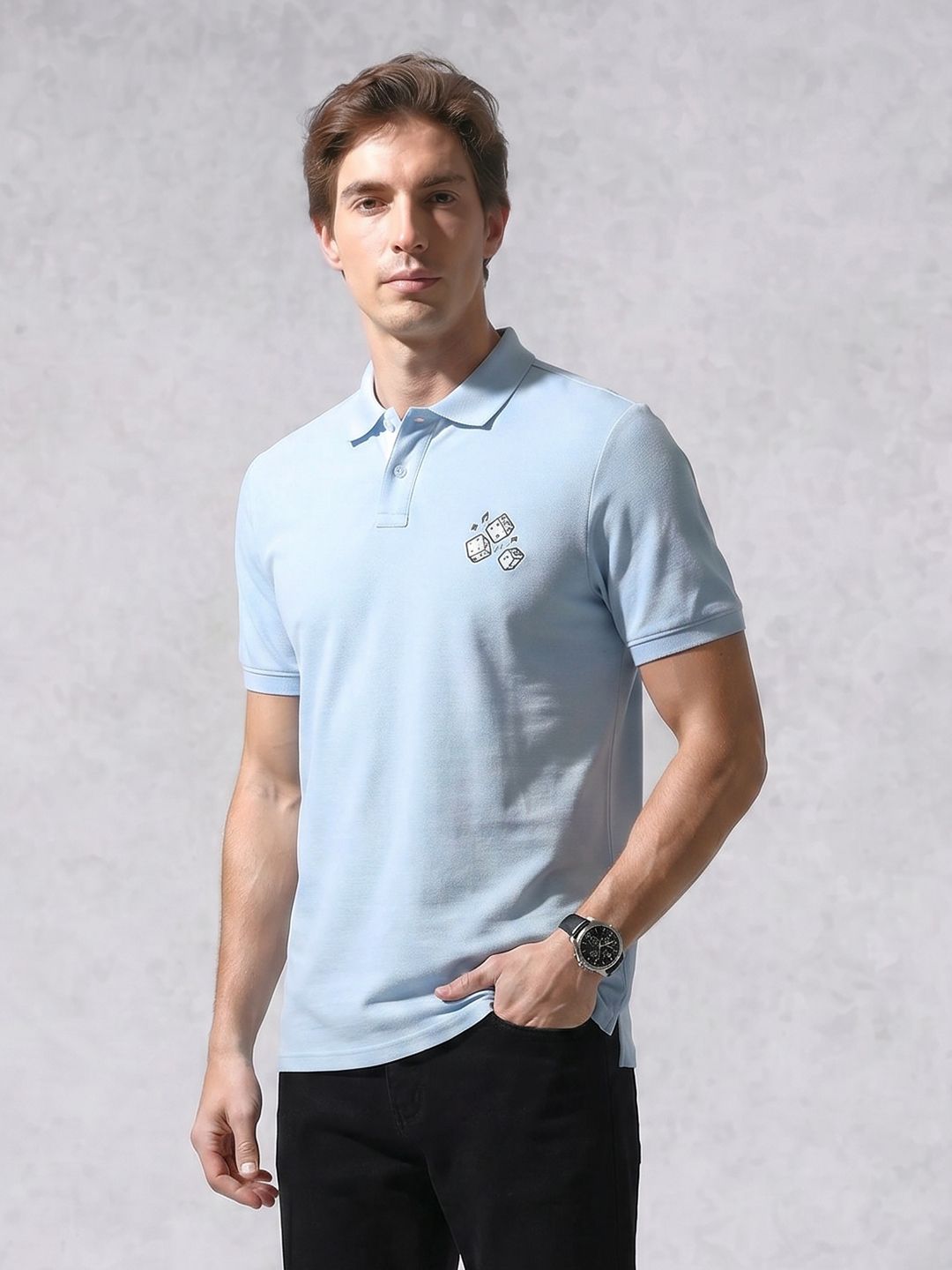 WROGN WRONG Slim Fit Polo Collar Pure Cotton T-shirt
