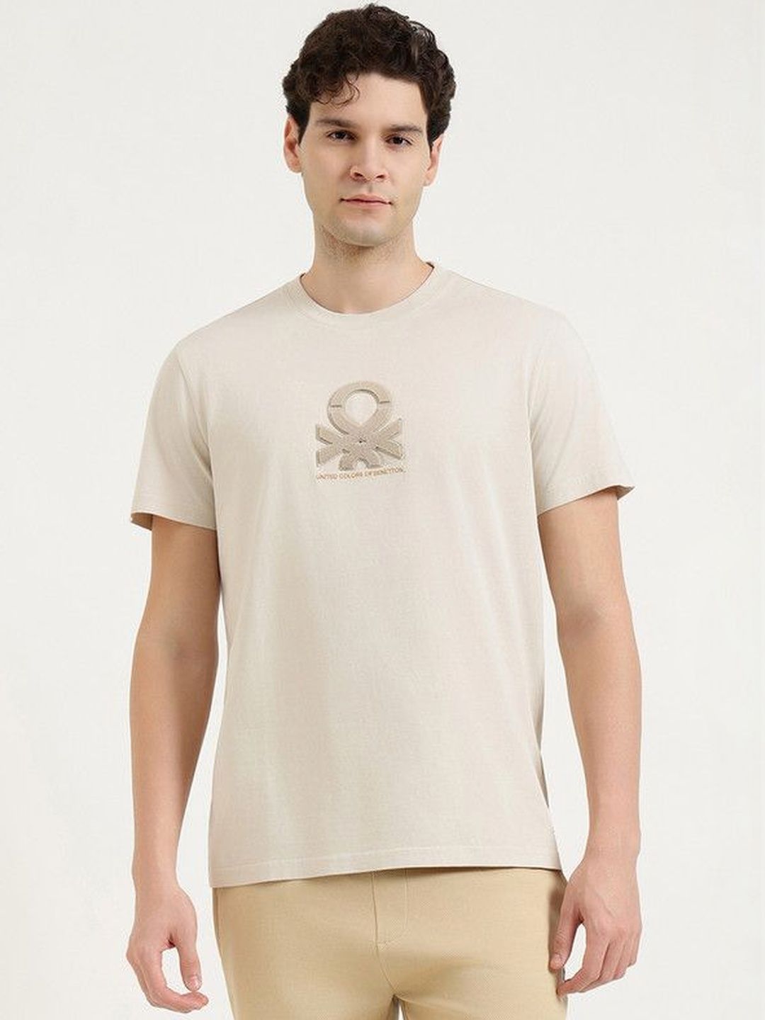 Buy United Colors of Benetton Men Brand Logo Printed Pure Cotton
