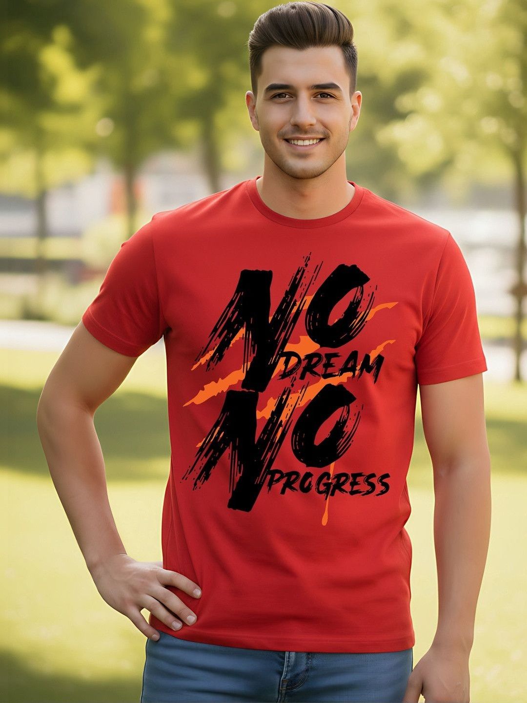 SYMBLANCE Men Typography Printed T-shirt