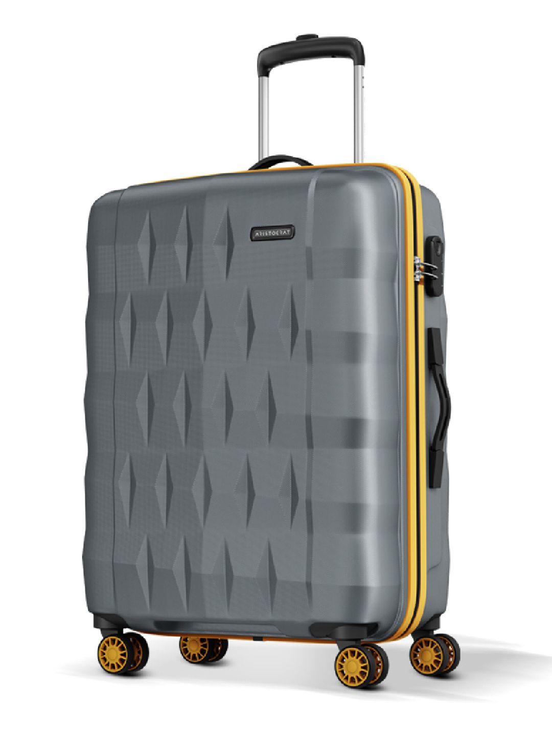 Aristocrat Comet Grey Large Hard Luggage 76cm Check-in Trolley Bag with Smooth 8-Wheel