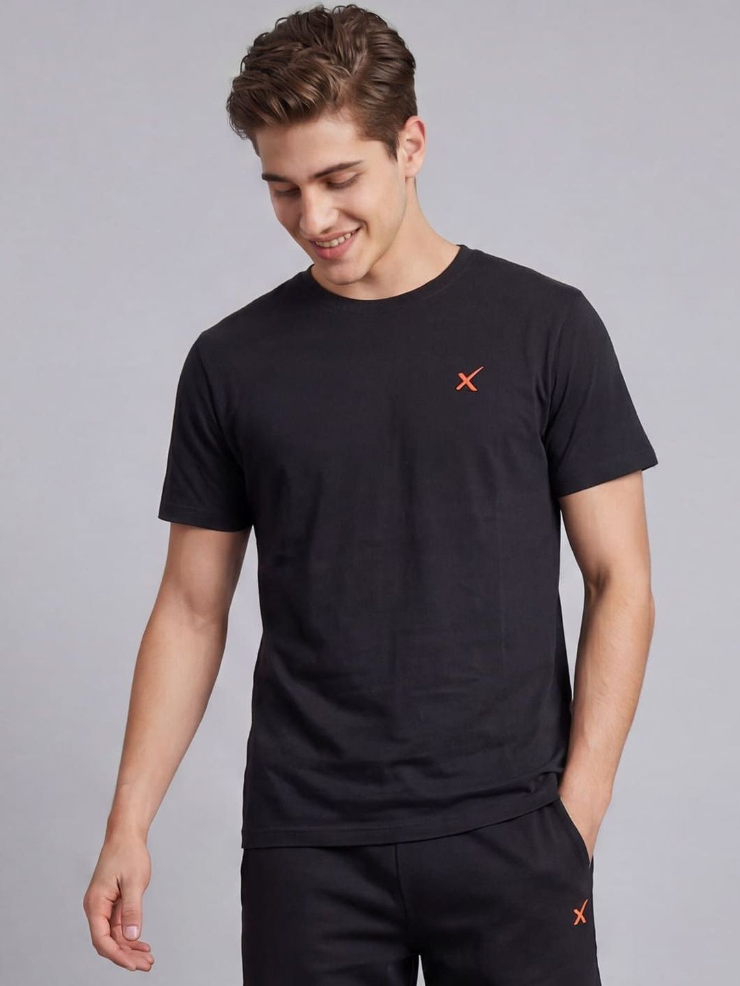 HRX by Hrithik Roshan Brand Logo Printed Round Neck T-shirt
