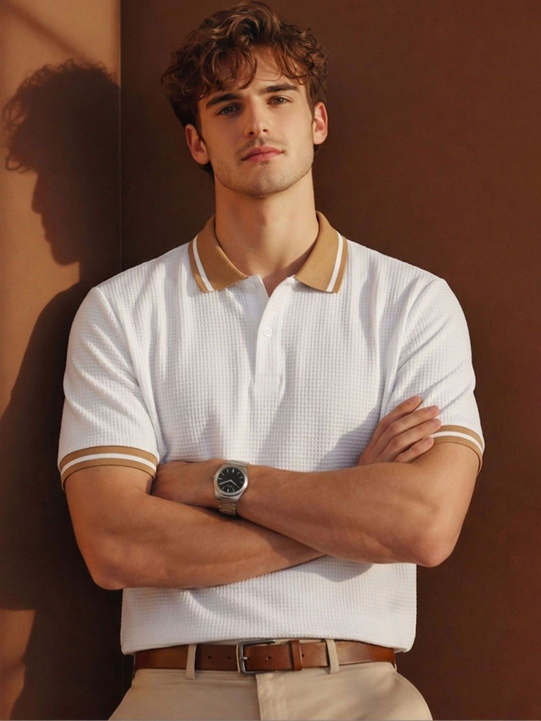 ENITOR Men Polo Collar T-shirt