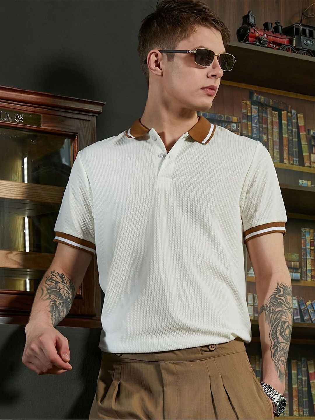 AUSK Men Polo Collar T-shirt