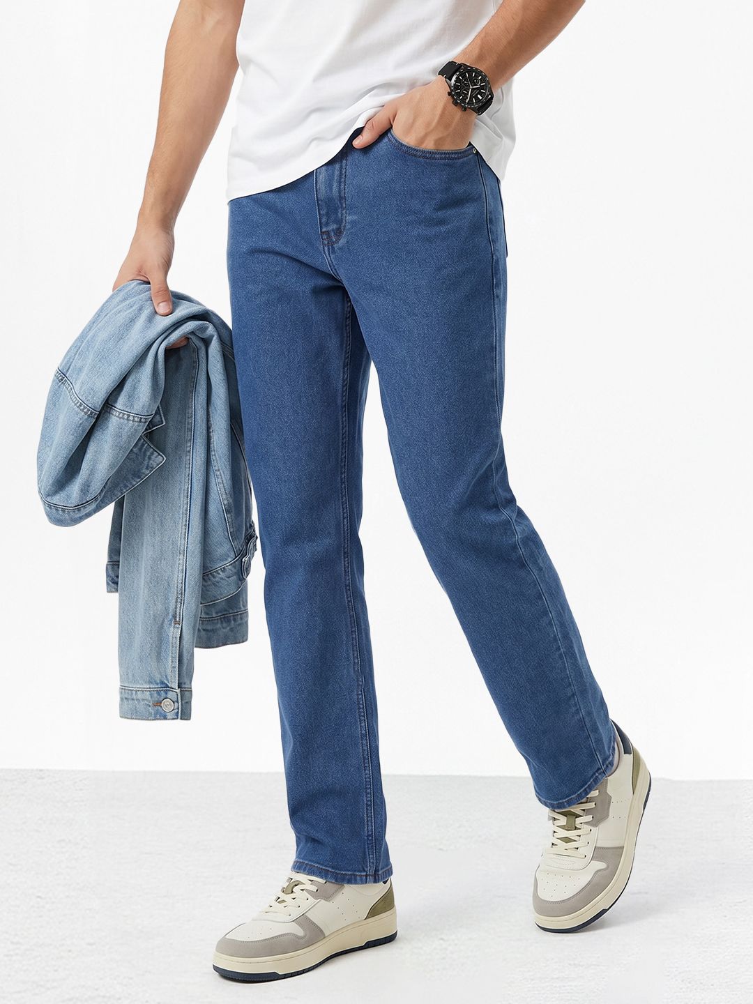 Aeropostale Men Straight Fit Mid-Rise Stretchable Jeans