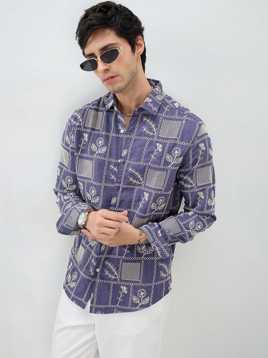 VASTRADO Men Classic Slim Fit Printed Casual Shirt
