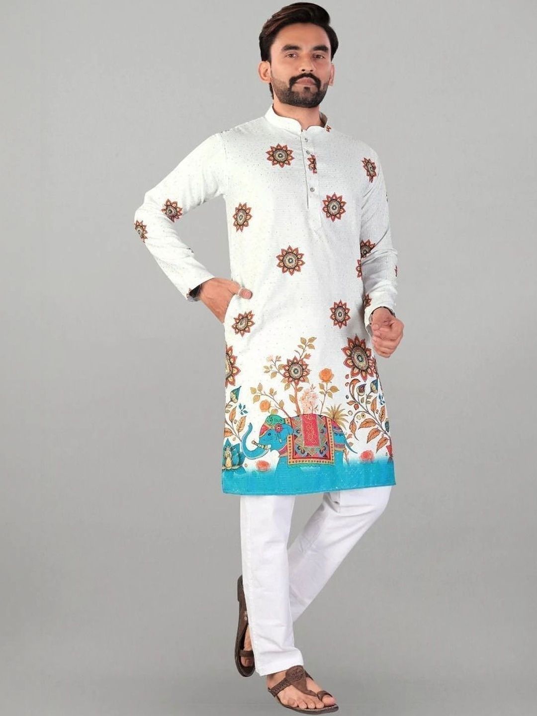 KURTA WALLAH Men Ethnic Motifs Printed Indie Prints Kurta
