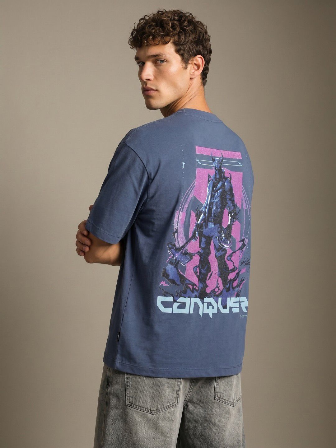 glitchez Conquer Batman Superhero Printed Oversized Fit T-shirt