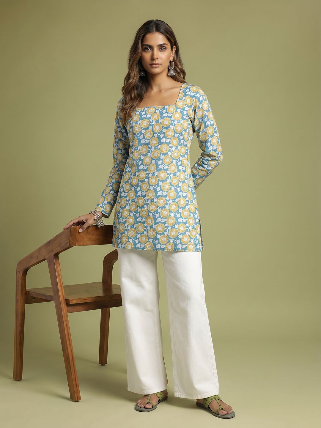Anouk Floral Printed Pure Cotton Kurti