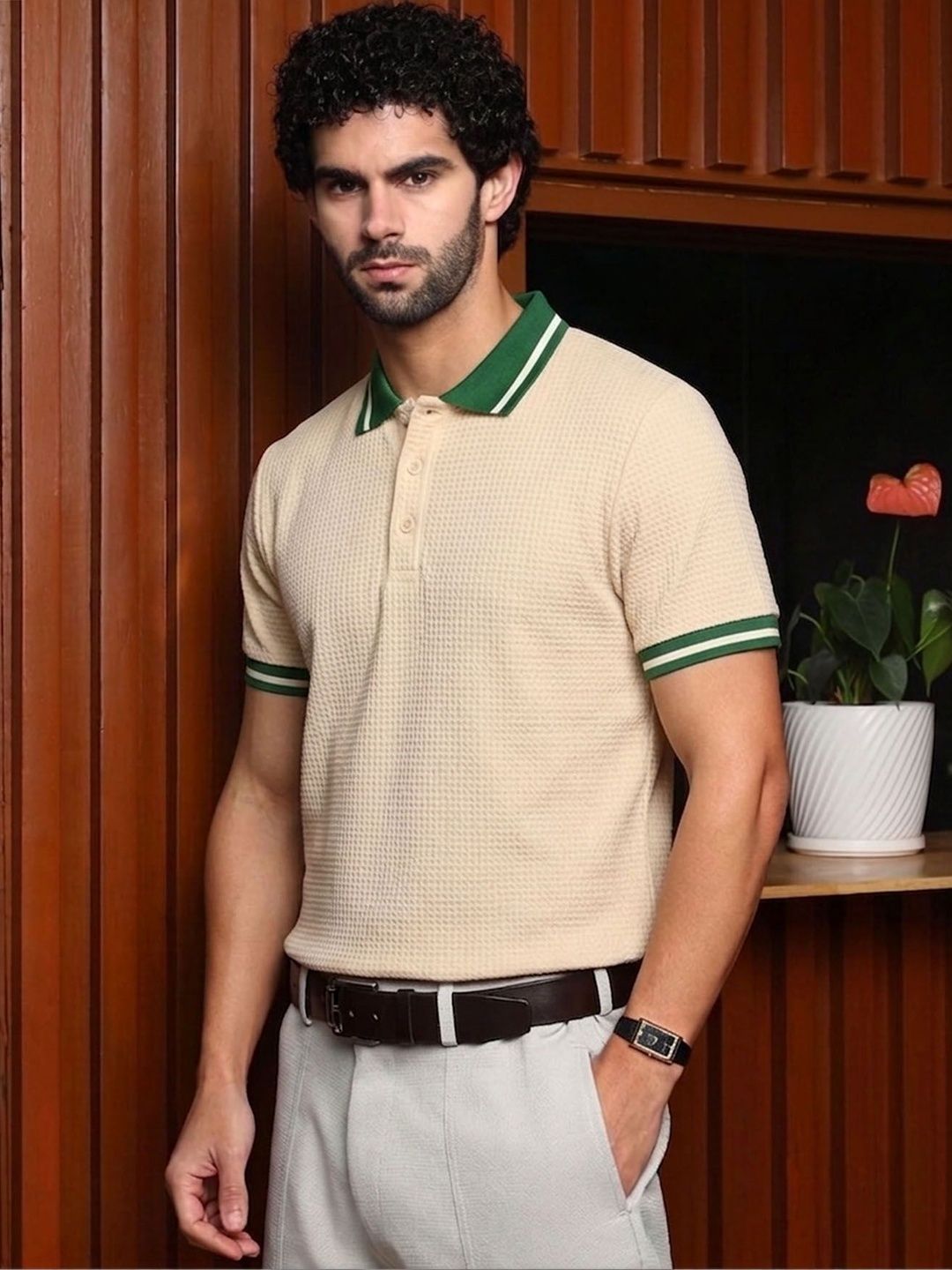 AUSK Men Polo Collar T-shirt
