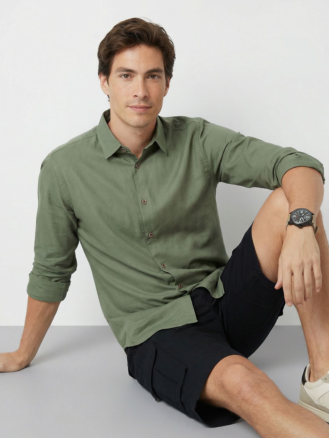 Mast & Harbour Spread Collar Casual Shirt