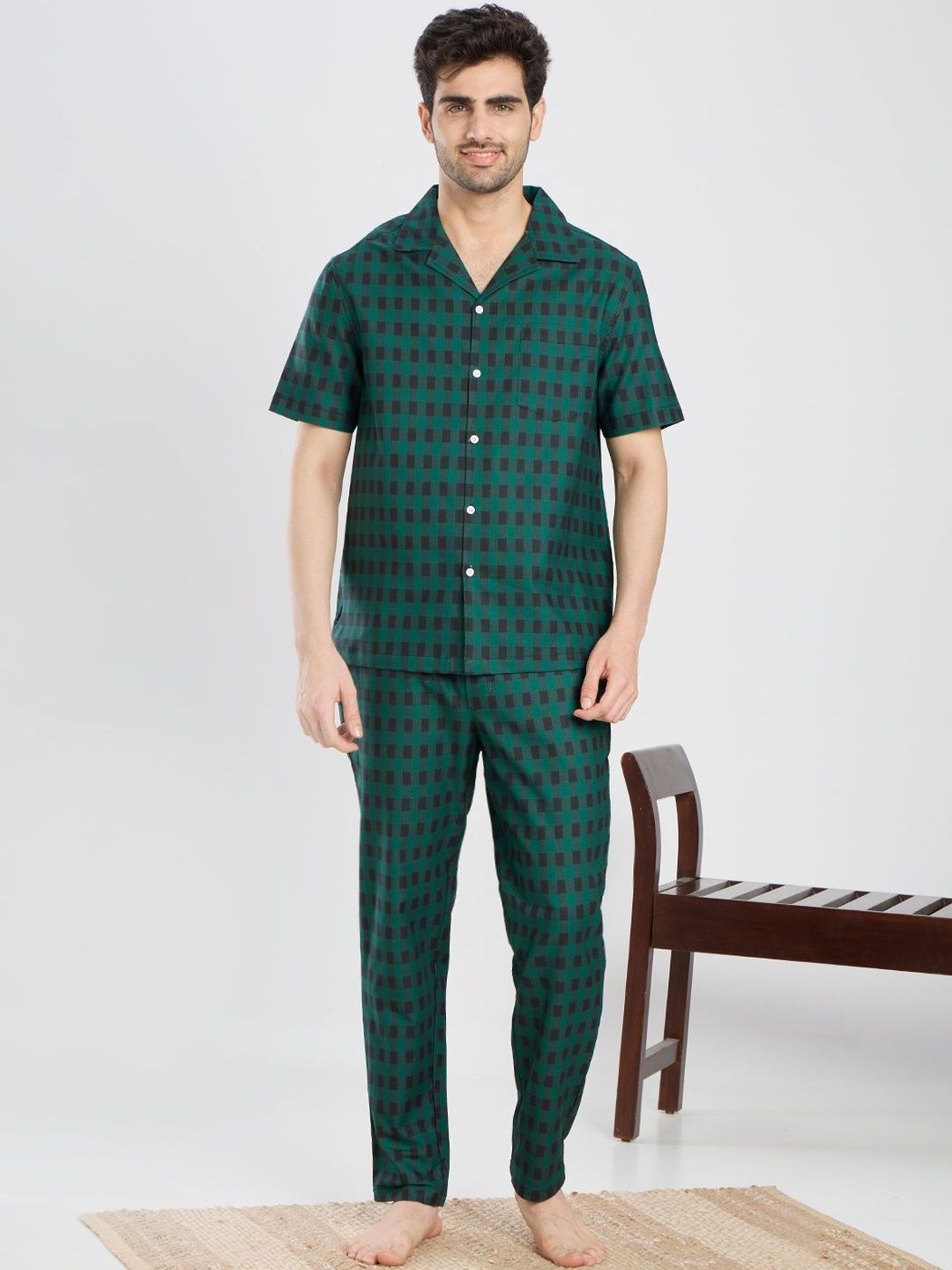 ETC Men Checked Night suit