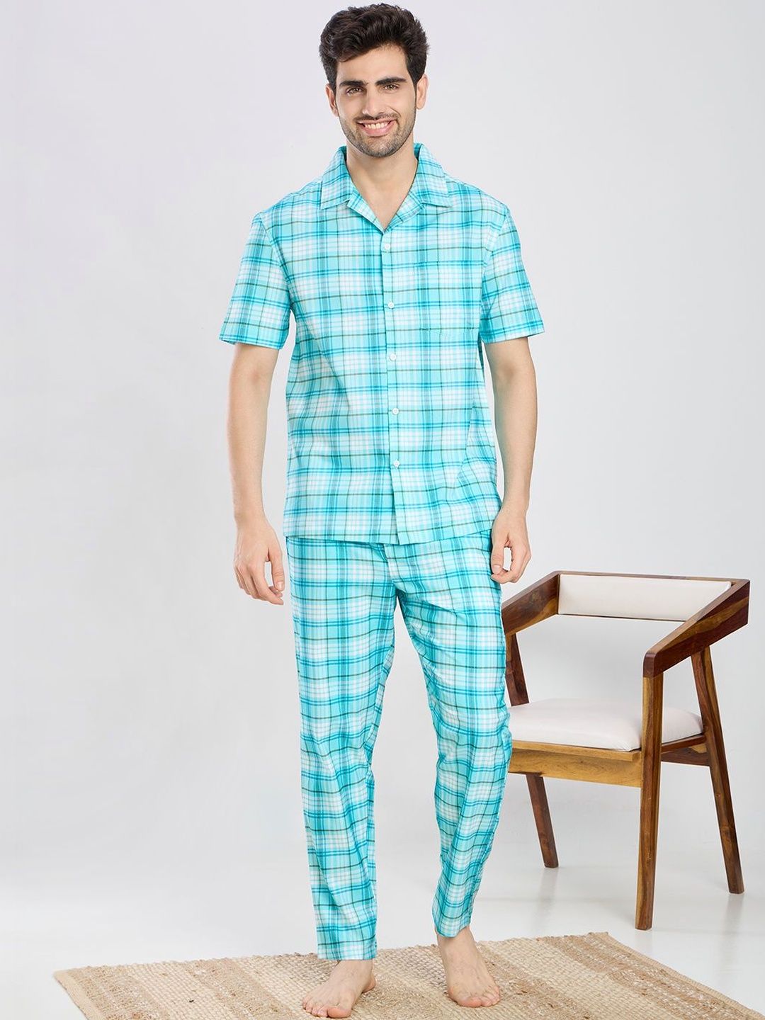 ETC Men Checked Night suit