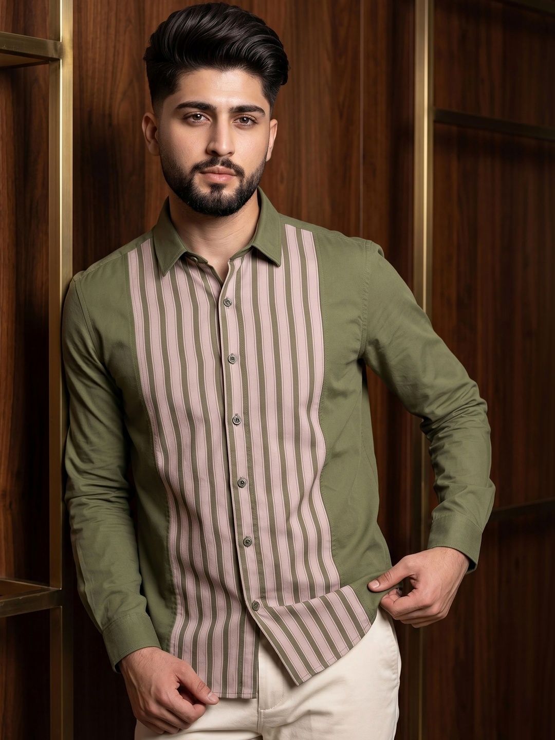 N AND J Men Colourblocked Casual Shirt