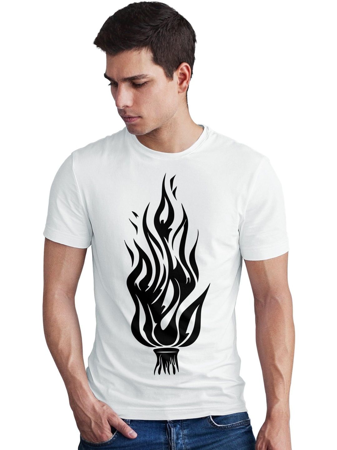 Seekbuylove Men Printed Bio Finish T-shirt