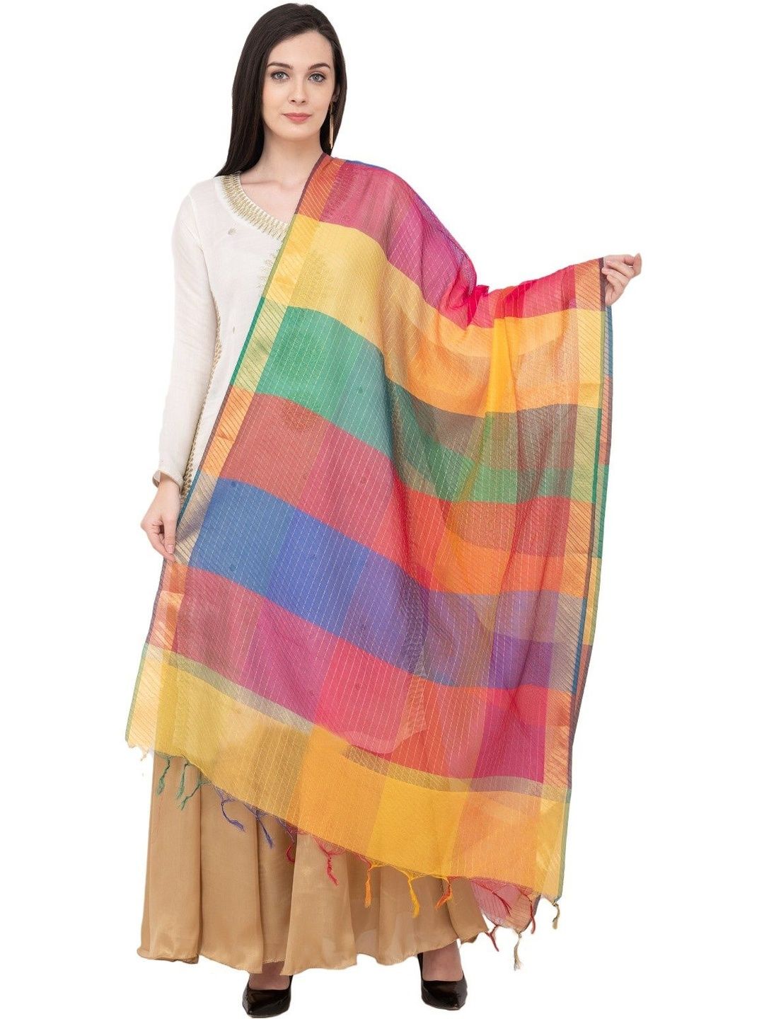 A R SILK Woven Design Dupatta