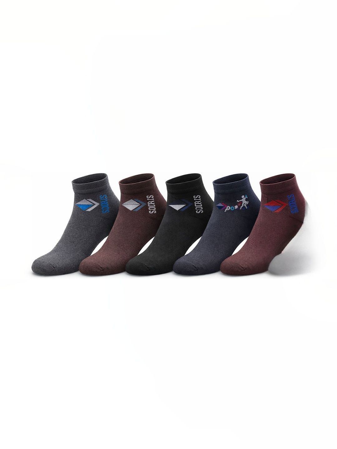 Blacktank Men Pack of 5 Cotton Patterned Ankle Length Socks