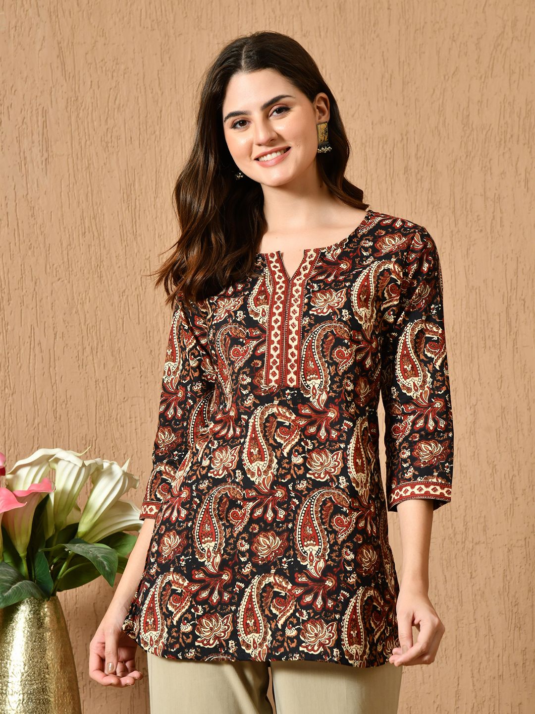 Anouk Rustic Women Paisley Printed Pure Cotton Kurti